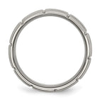 Titanium Brushed Center 8mm Grooved Band