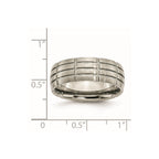 Titanium Brushed Center 8mm Grooved Band