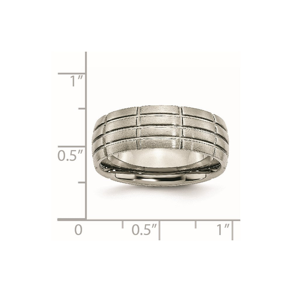 Titanium Brushed Center 8mm Grooved Band