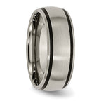 Chisel Titanium Brushed with Black Rubber 8mm Band