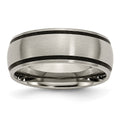 Chisel Titanium Brushed with Black Rubber 8mm Band