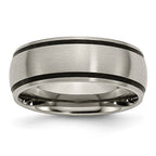 Chisel Titanium Brushed with Black Rubber 8mm Band