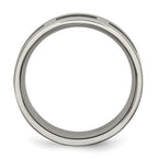 Chisel Titanium Brushed with Black Rubber 8mm Flat Band