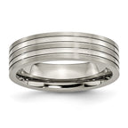 Chisel Titanium Brushed and Polished 6mm Grooved Band