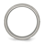 Chisel Titanium Brushed Center Block Design 8mm Ridged Edge Band