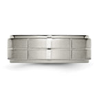Chisel Titanium Brushed Center Block Design 8mm Ridged Edge Band