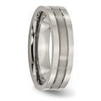 Chisel Titanium Brushed and Polished 6mm Grooved Band