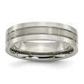 Chisel Titanium Brushed and Polished 6mm Grooved Band