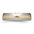Chisel Titanium Polished with 14k Gold Inlay 6mm Band