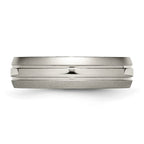 Chisel Titanium Brushed and Polished 6mm Grooved Band