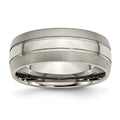 Chisel Titanium Brushed and Polished 8mm Grooved Band