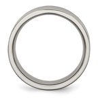 Chisel Titanium Polished Black Enamel Striped 8mm Flat Band