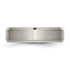 Chisel Titanium Brushed Center 6mm Ridged Edge Band