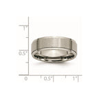 Chisel Titanium Brushed Center 7mm Ridged Edge Band