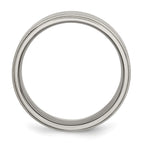 Chisel Titanium Brushed Center 8mm Ridged Edge Band