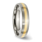 Chisel Titanium Brushed with 14k Gold Inlay 5mm Band
