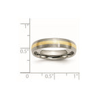Chisel Titanium Brushed with 14k Gold Inlay 5mm Band