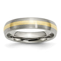 Chisel Titanium Brushed with 14k Gold Inlay 5mm Band