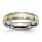 Chisel Titanium Brushed with 14k Gold Inlay 5mm Band