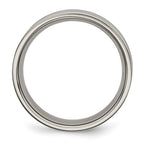 Chisel Titanium Polished Brown Enamel Striped 8mm Flat Band