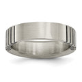 Titanium Flat Grooved 6mm Brushed Band