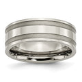Chisel Titanium Brushed and Polished 8mm Grooved Band