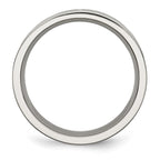 Chisel Titanium Polished Black Enamel 6mm Flat Band