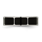 Chisel Titanium Polished Black Enamel 6mm Flat Band