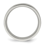 Chisel Titanium Brushed with Sterling Silver Inlay 6mm Flat Band