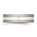 Chisel Titanium Polished with Sterling Silver Inlay 6mm Flat Band