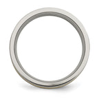 Chisel Titanium Antiqued and Brushed with 14k Gold Inlay 7mm Flat Band
