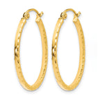 10K D/C Hinged Hoop Earrings