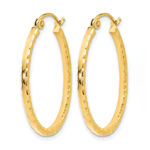 10K D/C Hinged Hoop Earrings