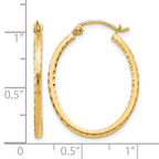 10K D/C Hinged Hoop Earrings
