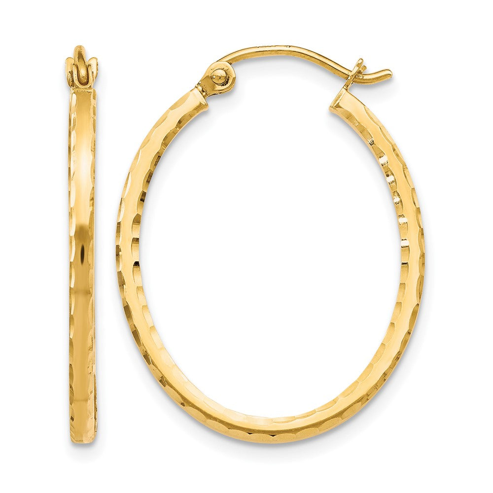 10K D/C Hinged Hoop Earrings