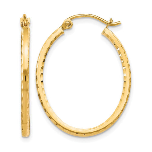 10K D/C Hinged Hoop Earrings