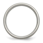 Chisel Titanium Brushed with Sterling Silver Inlay 6mm Band