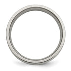 Chisel Titanium Polished with 14k Gold Inlay 6mm Flat Band