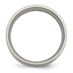 Chisel Titanium Polished with 14k Gold Inlay 8mm Flat Band