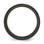Chisel Titanium Brushed Center Black IP-plated 8mm Beveled Edge Band