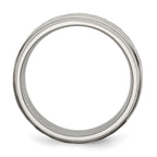 Chisel Titanium Polished and Hammered 8mm Beveled Edge Band