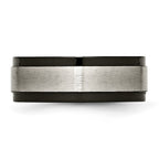 Chisel Titanium Brushed Center Black IP-plated 8mm Beveled Edge Band