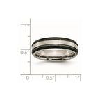Titanium Beveled Edge 6mm Black IP-plated Satin/Polished Band