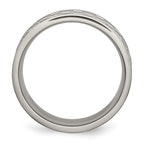 Titanium Satin and Polished Checkered 8mm Band