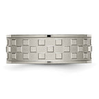 Titanium Satin and Polished Checkered 8mm Band