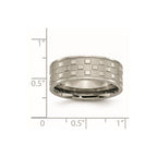 Titanium Satin and Polished Checkered 8mm Band