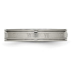 Chisel Titanium Brushed Center 4mm Roman Numerals Band