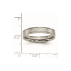 Chisel Titanium Brushed Center 4mm Roman Numerals Band
