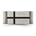 Titanium 10mm Black Enamel Cross Brushed Band