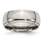 Chisel Titanium Polished 8mm Ridged Edge Band